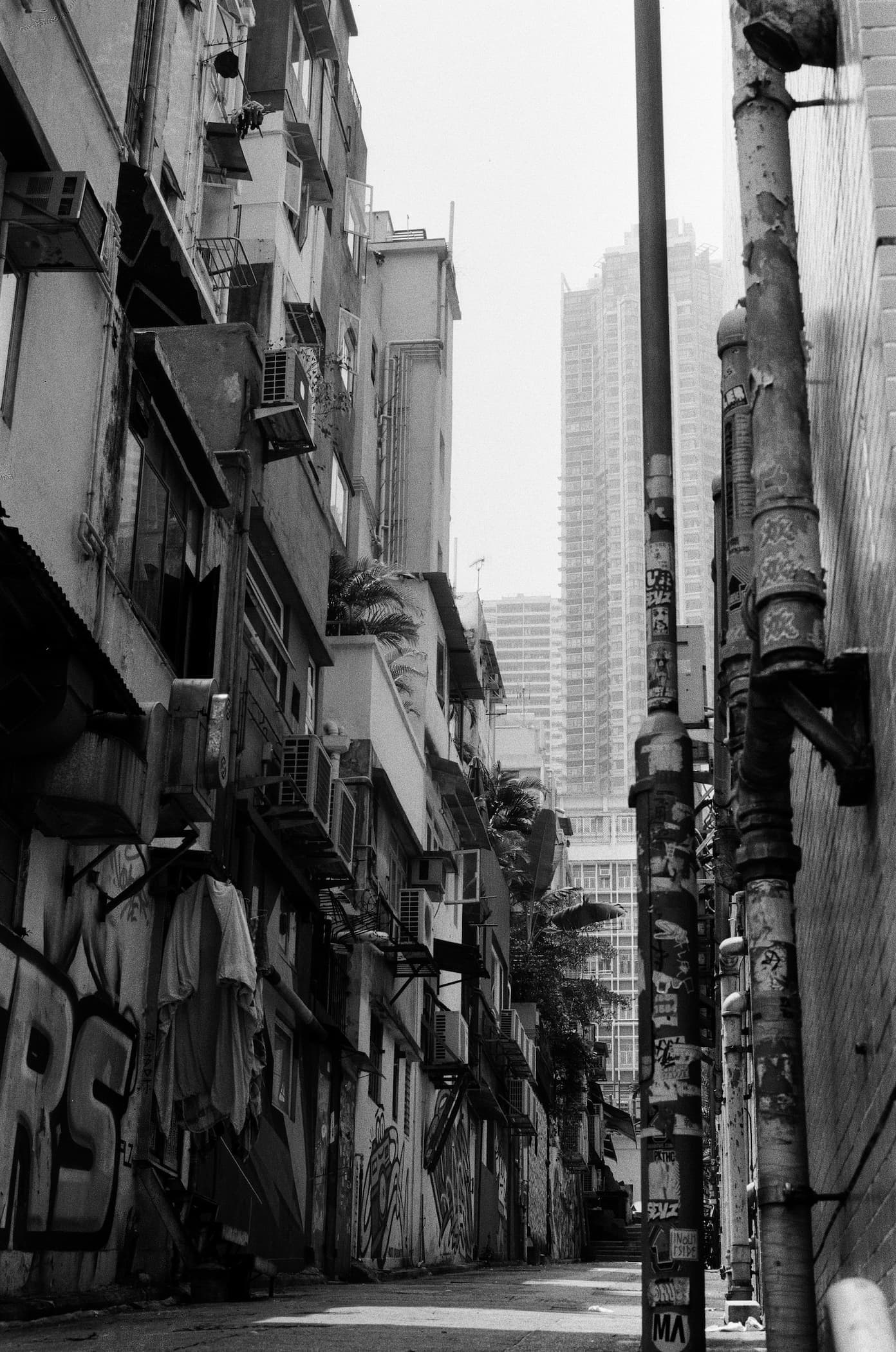 Hong Kong. B&W. Alley. Hong Kong. B&W. Alley.