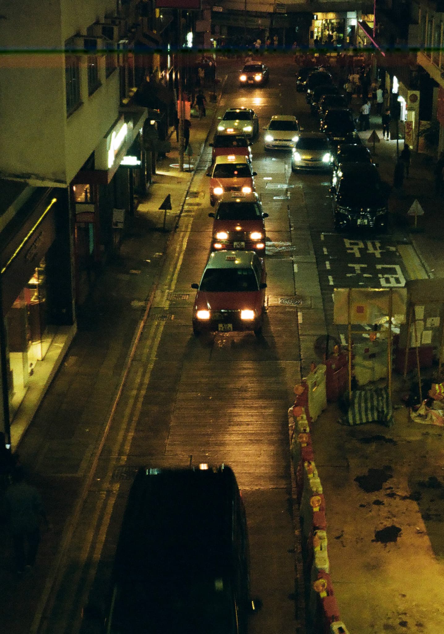 HK taxis, night