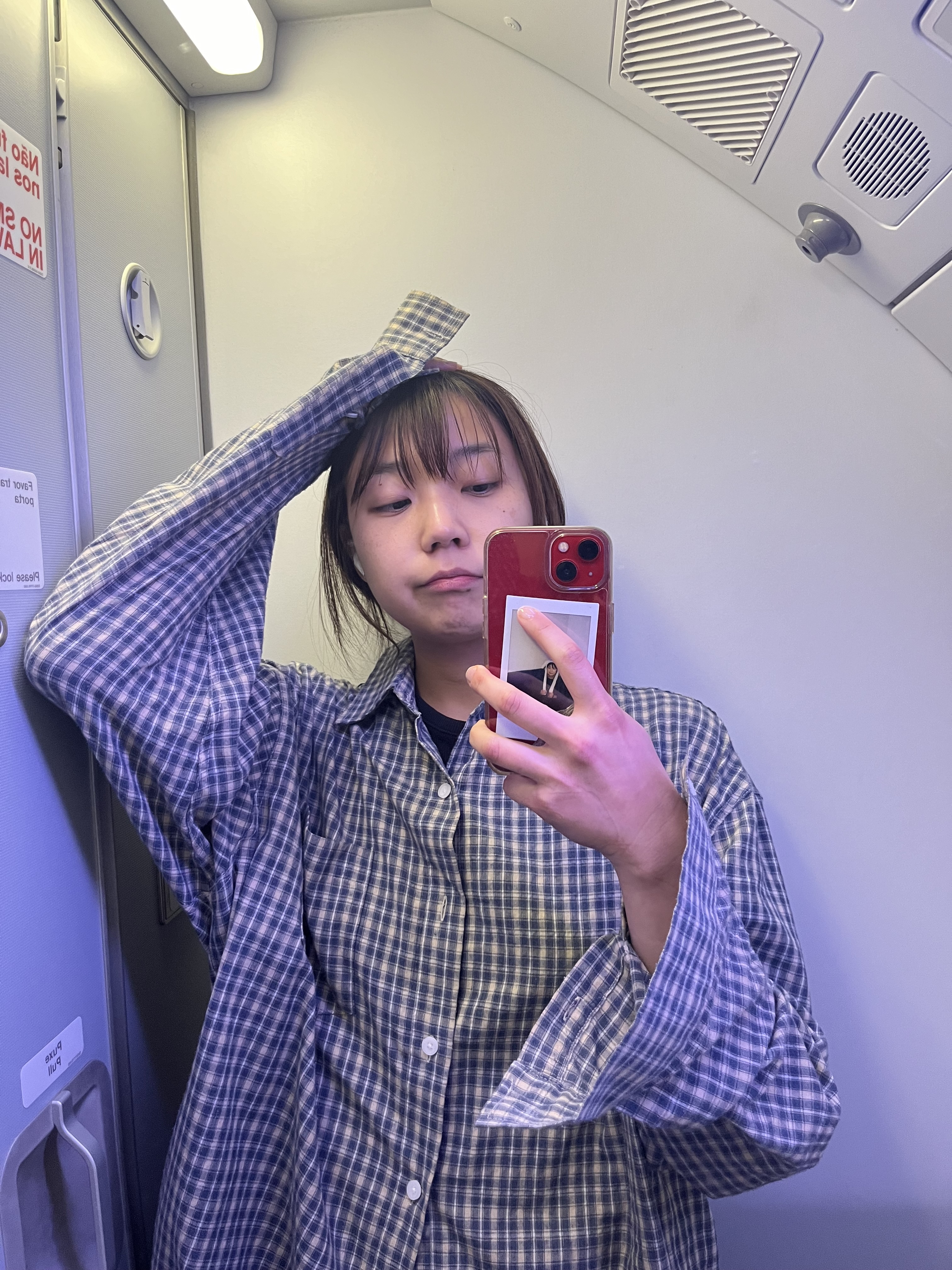 Selfie on plane, tired